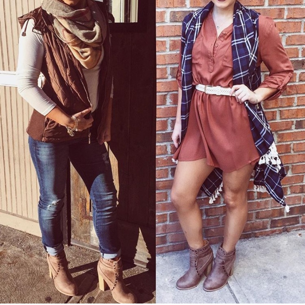 Qupid Beige Heeled Booties